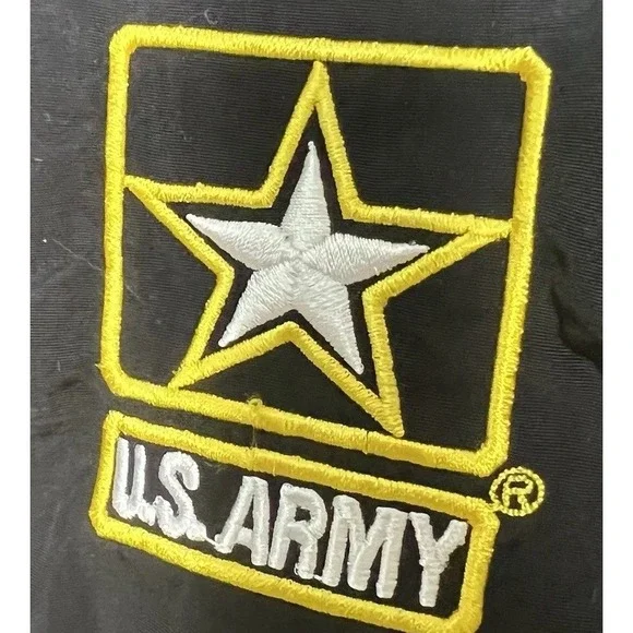 Army Physical Fitness Uniform Jacket Mens Large Black Yellow Nylon Full Zip - Picture 3 of 6